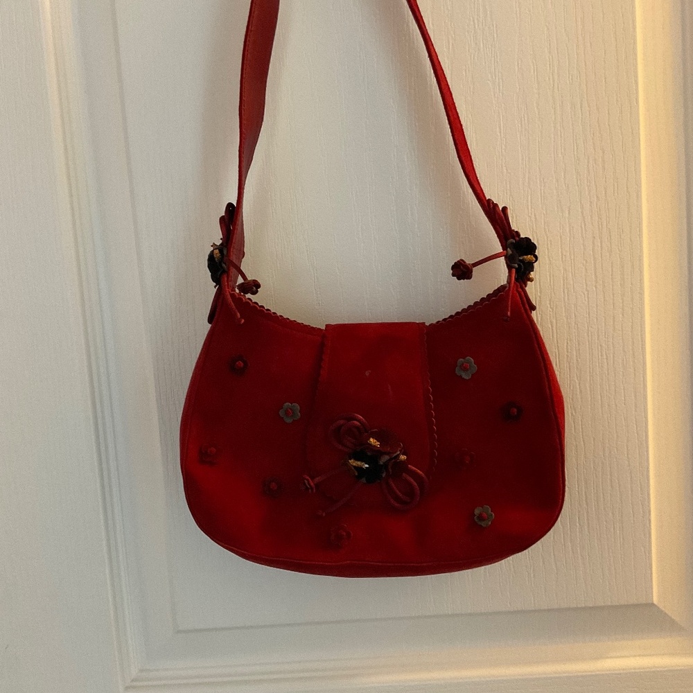 Clutch bag in suede